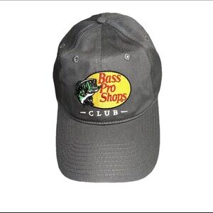 Bass Pro Shops Club Hat Gray Adjustable Baseball Cap One Size Outdoors Fishing